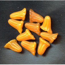 VINTAGE GOLDENROD CALLA LILLY CZECH BEADS 