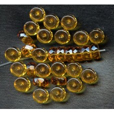 VINTAGE FACETED TOPAZ RONDELLS