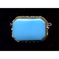 VINTAGE 1920's CENTERPIECE CLASP AQUA