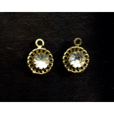 VINTAGE SWAROVSKI STONES SET IN BRASS w/ LOOP