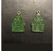 VINTAGE GREEN BAKELITE HUMPTY DUMPTY CHARM