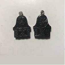 VINTAGE BLACK BAKELITE HUMPTY DUMPTY CHARM
