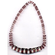 VINTAGE AMETHYST & CLEAR RONDELL NECKLACE