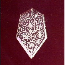 VINTAGE 1920's ETCHED CRYSTAL DROP