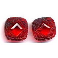 VINTAGE RUBY RED GLASS DECO STONES