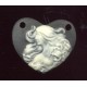 VINTAGE CERAMIC CAMEO HEART PENDANT (Black)
