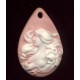 VINTAGE CERAMIC CAMEO TEARDROP PENDANT