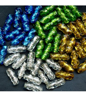 VINTAGE VENETIAN  SQUIGGLY FOIL BEADS