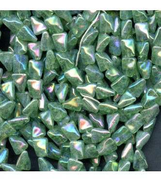 VINTAGE WG IRIDESCENT SPARKLING GREEN CRACKLES