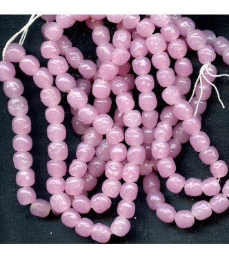 VINTAGE PINK DIMPLED BEADS