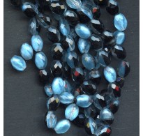 VINTAGE TWO-TONE BLACK AND AQUA BEADS