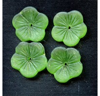 VINTAGE FROSTED GREEN FLOWERS