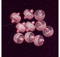 VINTAGE WEST GERMAN LUCITE PINK LACE BEADS