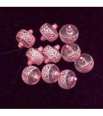 VINTAGE WEST GERMAN LUCITE PINK LACE BEADS