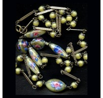 VINTAGE 1930's CZECH FLORAL NECKLACE