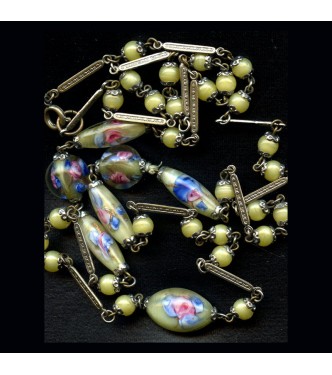 VINTAGE 1930's CZECH FLORAL NECKLACE