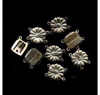 VINTAGE FLOWER SILVER BOX CLASPS