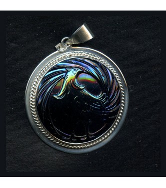 MAGNIFICENT ART NOUVEAU ROOSTER PENDANT