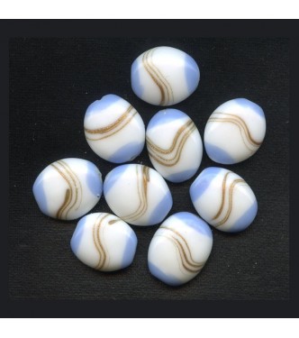 VINTAGE JAPAN WHITE AND BLUE BEADS