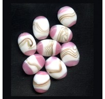 VINTAGE JAPAN WHITE AND PINK BEADS