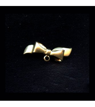 VINTAGE LITTLE BRASS BOW BROOCH