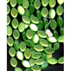 VINTAGE SHINY GREEN LUCITE OVALS