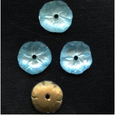 VINTAGE FROSTED  WG AQUA FLOWERS