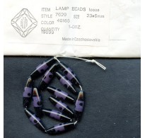 VINTAGE CZECH PURPLE AND BLACK FOCAL BEAD