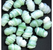 VINTAGE MINTY GREEN  OPALESCENT JAPANESE LAMPWORK SWIRLS