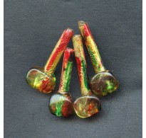 VINTAGE RED AND GREEN GOLD FOIL FOCAL BEADS