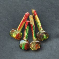 VINTAGE RED AND GREEN GOLD FOIL FOCAL BEADS