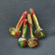 VINTAGE RED AND GREEN GOLD FOIL FOCAL BEADS