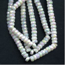 VINTAGE WHITE SPARKLING RONDELLS