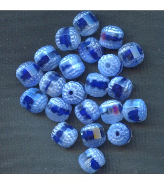 VINTAGE NAVY AND LIGHT BLUE WINDOW BEADS