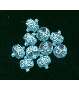 VINTAGE WEST GERMAN LUCITE AQUA LACE BEADS