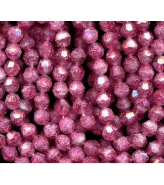 VINTAGE RASPBERRY FACETED CRACKLES