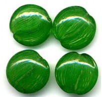 VINTAGE VENETIAN EMERALD GLASS PANCAKES