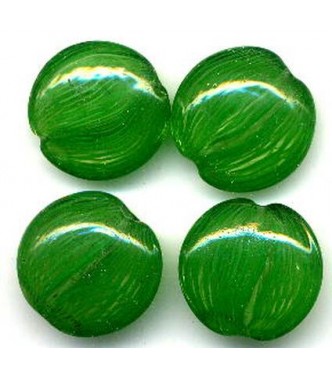 VINTAGE VENETIAN EMERALD GLASS PANCAKES