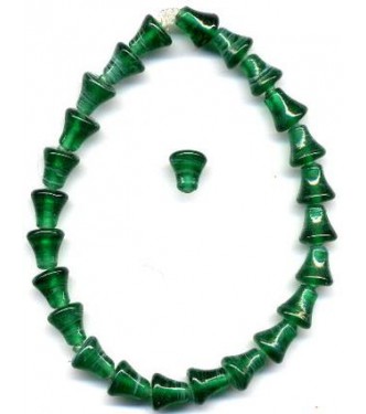 VINTAGE 1920's TRANSLUCENT EMERALD BELLS