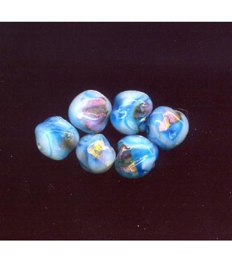 VINTAGE OPALESCENT FOIL EYE BEADS