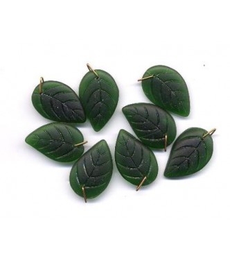 VINTAGE MATTE FOREST GREEN LEAVES