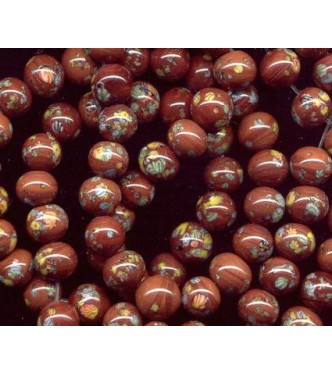 VINTAGE JAPANESE COCOA MILLEFIORI BEADS