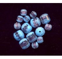 VINTAGE AQUA & RASPBERRY WINDOW BEADS