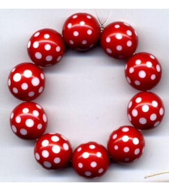 VINTAGE RED LUCITE WITH FACETED DOTS