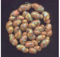 VINTAGE DK GOLDENROD CURLY MILLEFIORI BEADS