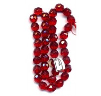 VINTAGE WG FACETED CHERRY RED STRAND