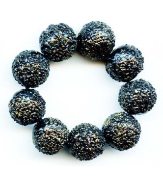 VINTAGE BLACK & GOLD SUGAR BEADS