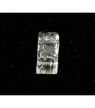 VINTAGE DECO 2 HOLE EMBOSSED BEAD