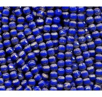 VINTAGE CZECH FACETED INCISED COBALT BEADS