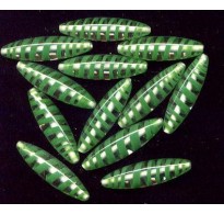 VINTAGE EMERALD SWIRLED FOCAL BEADS